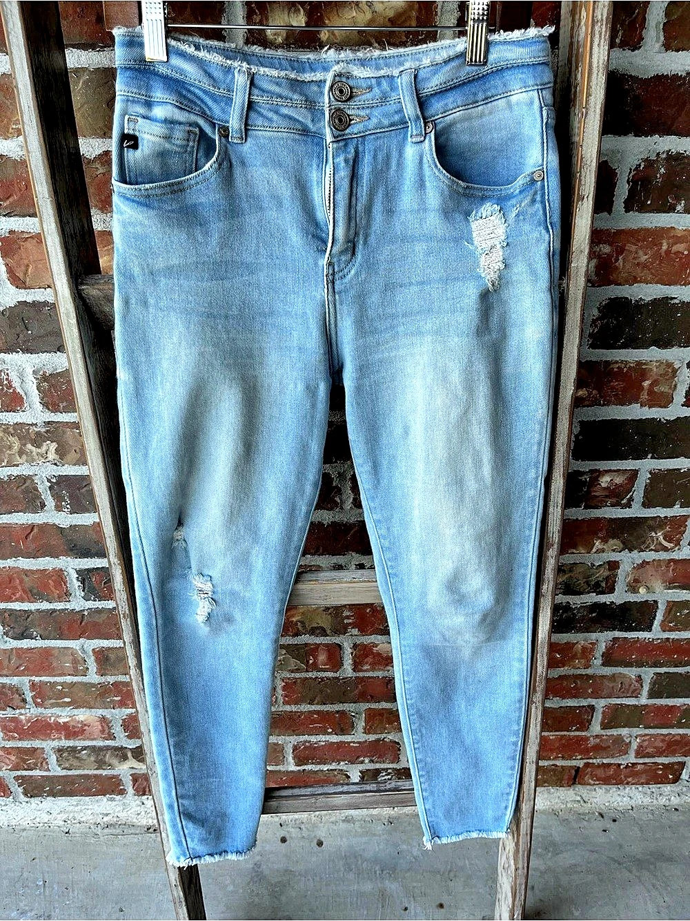 Kancan Danica High Rise Ankle Skinny Jeans Blue